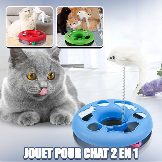 Chat jouant au jouet pour chat 2 en 1 à balle rotative SpinningBall™