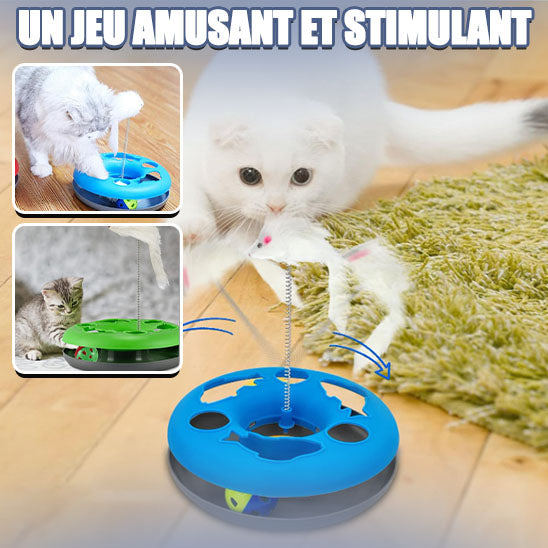 Chat jouant avec amusement et stimulation au jouet pour chat à balle rotative SpinningBall™