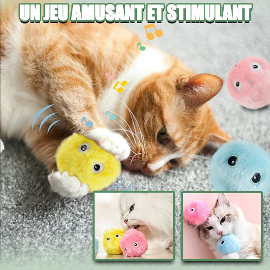 Chats jouant avec le jouet pour chat balle sonore SoundingBall™ avec amusement et stimulation