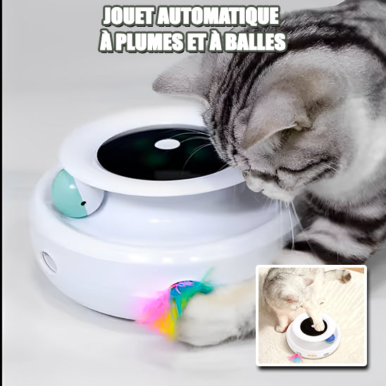 Jouet pour chat rotatif FeatherandBall™, jeu automatique