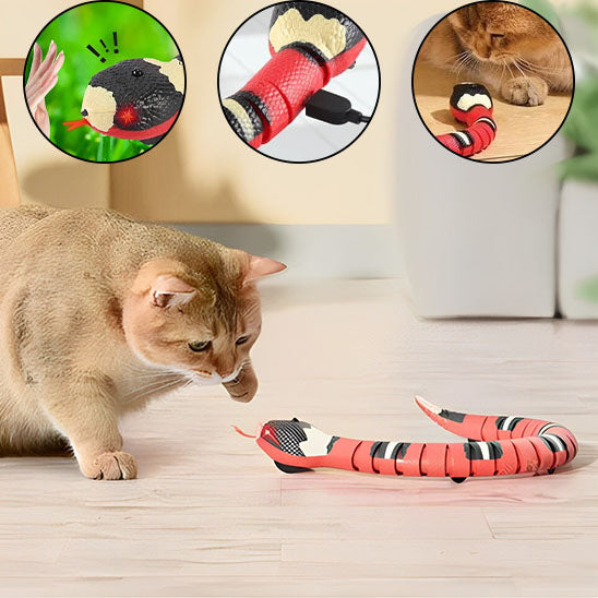 Jouet pour chat serpent InteractiveSnake™ se réactive après arrêt, en appuyant sur sa tête