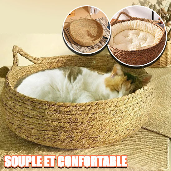 Lit-pour-chat-tressé-ComforWeave™-souple et confortable