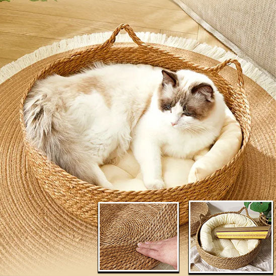 Lit-pour-chat-tressé-ComfortWeave™-matière naturelle