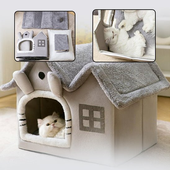 Niche pour chat | CosyHome™ - taille compacte et pliable